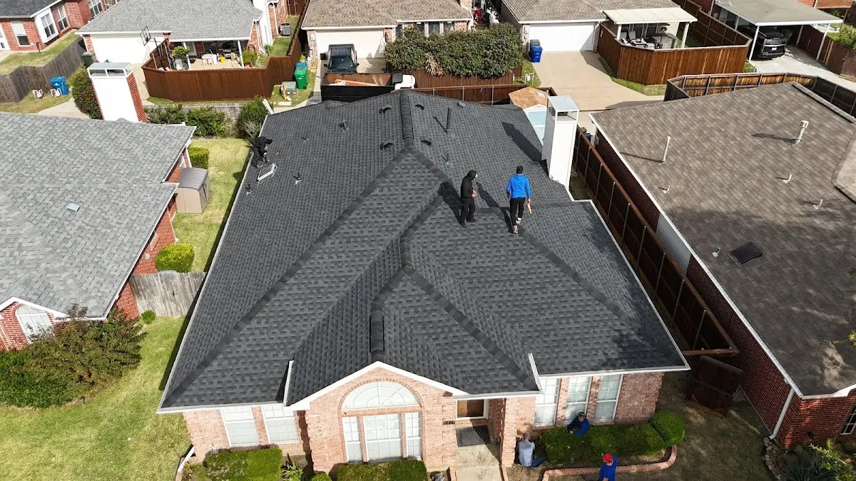 Slate & Tile Roof Repair work in progress on a Addison property